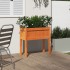 Jardinera con patas madera maciza pino marrón cera 70x31x70
