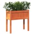 Jardinera con patas madera maciza pino marrón cera 70x31x70