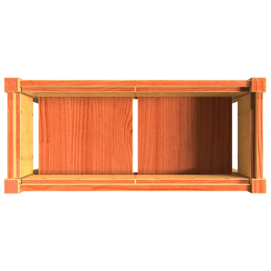 Jardinera con patas madera maciza pino marrón cera 70x31x70