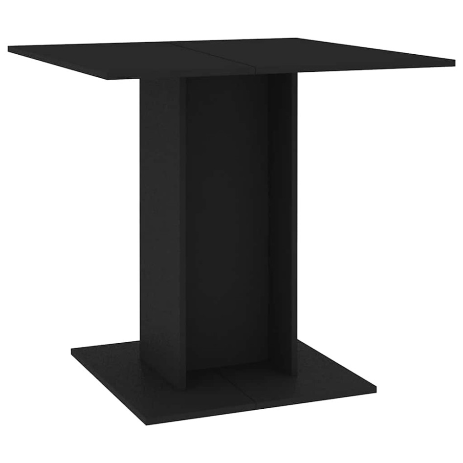 Mesa de comedor de madera contrachapada negro 80x80x75