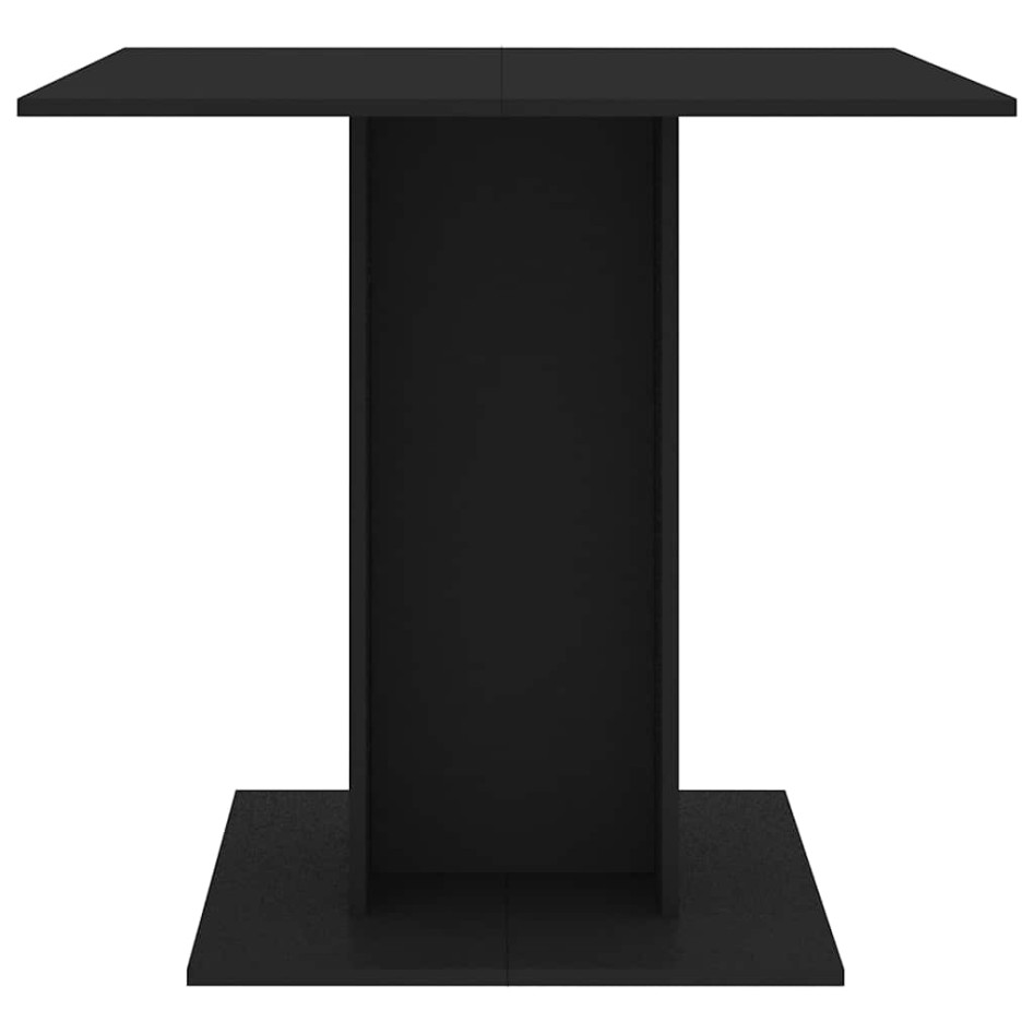Mesa de comedor de madera contrachapada negro 80x80x75