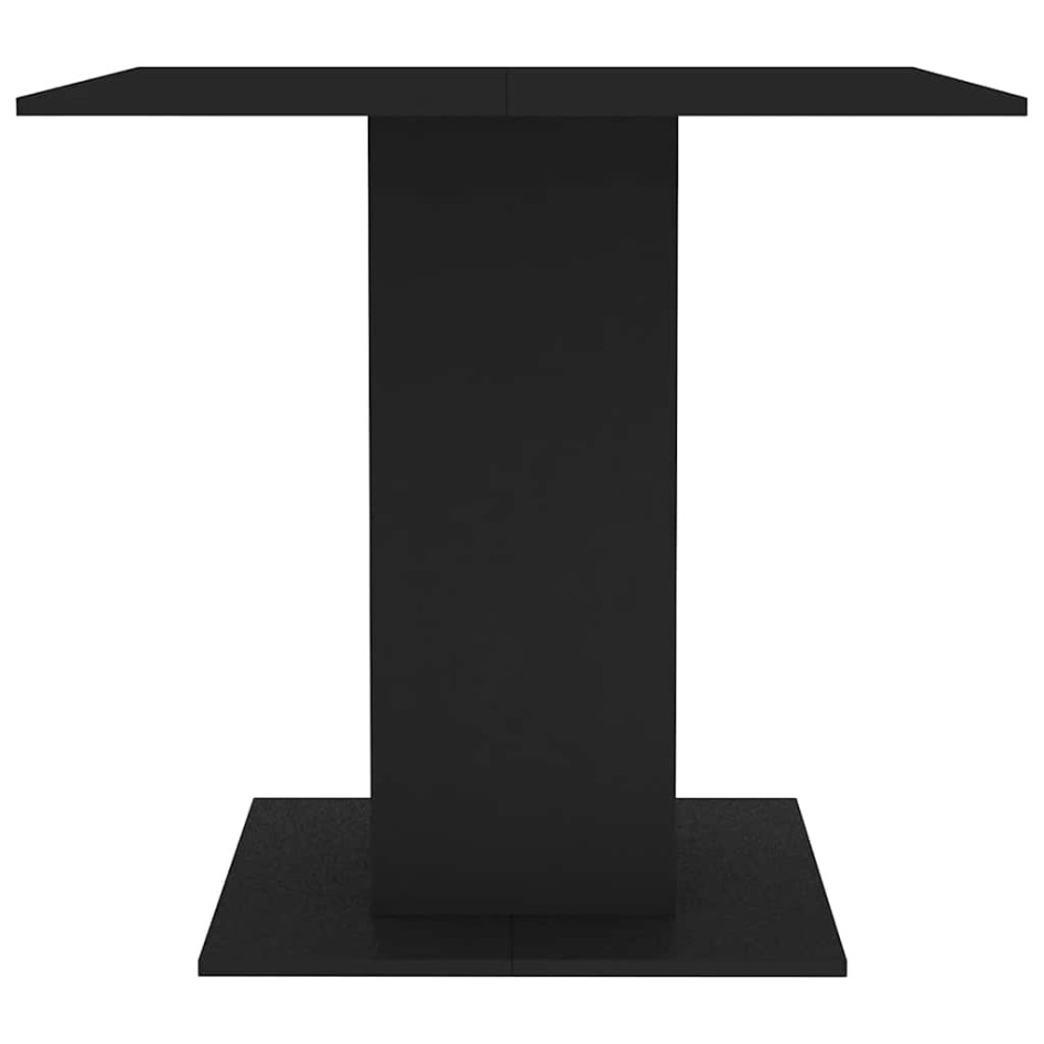 Mesa de comedor de madera contrachapada negro 80x80x75