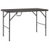 Mesa de jardín plegable HDPE marrón aspecto ratán 120x60x74