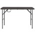 Mesa de jardín plegable HDPE marrón aspecto ratán 120x60x74