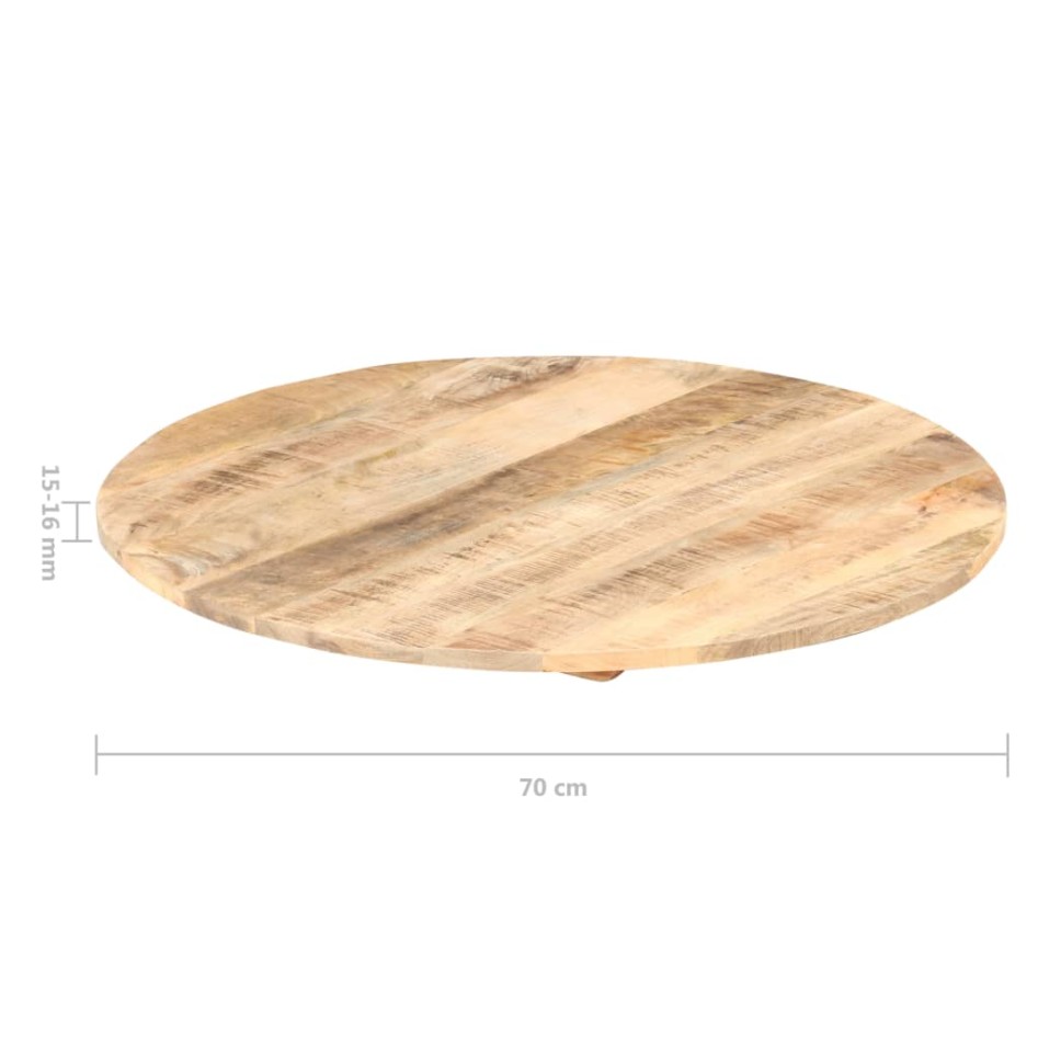 Superficie de mesa redonda madera maciza de mango 15-16 mm