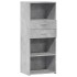 Aparador alto madera de ingeniería gris hormigón 50x42,5x124