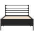 Estructura de cama madera de ingeniería y metal negro 90x200