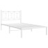 Estructura cama sin colchón con cabecero metal blanco
