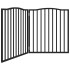 Puerta para perros plegable 2 paneles madera álamo negra 160