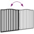 Puerta para perros plegable 2 paneles madera álamo negra 160