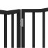 Puerta para perros plegable 2 paneles madera álamo negra 160