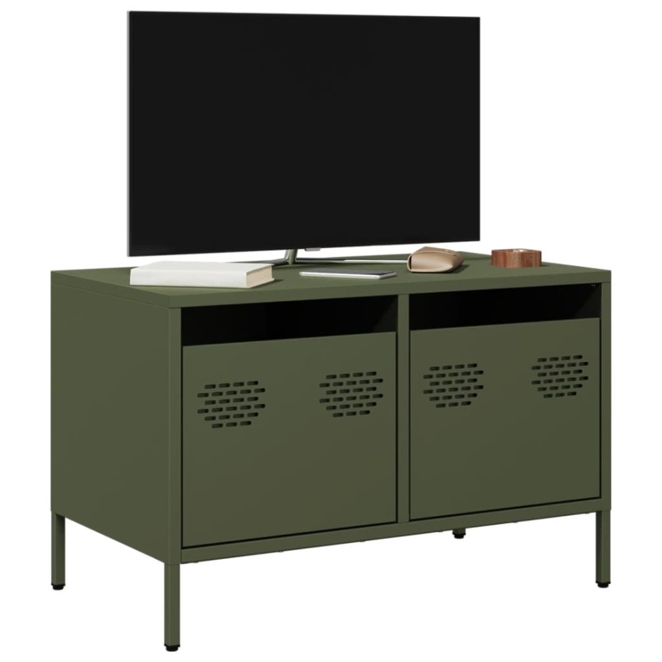 Mueble para TV acero laminado en frío verde oliva 68x39x43,5