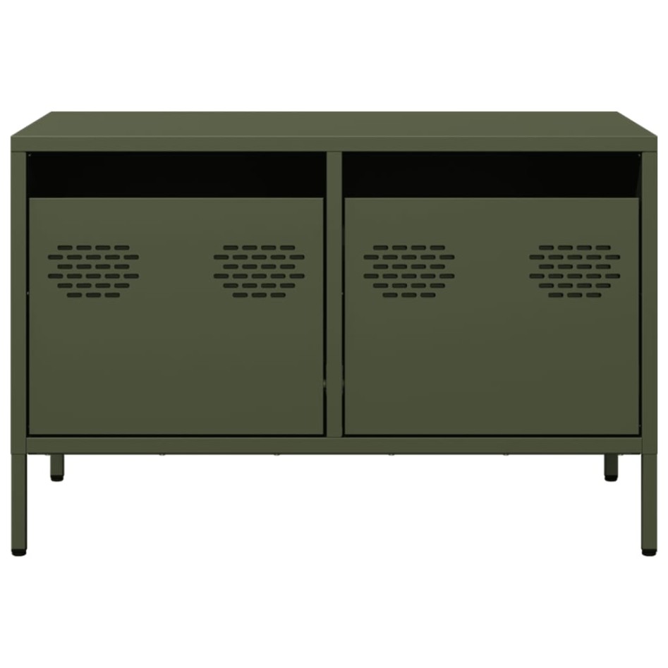 Mueble para TV acero laminado en frío verde oliva 68x39x43,5