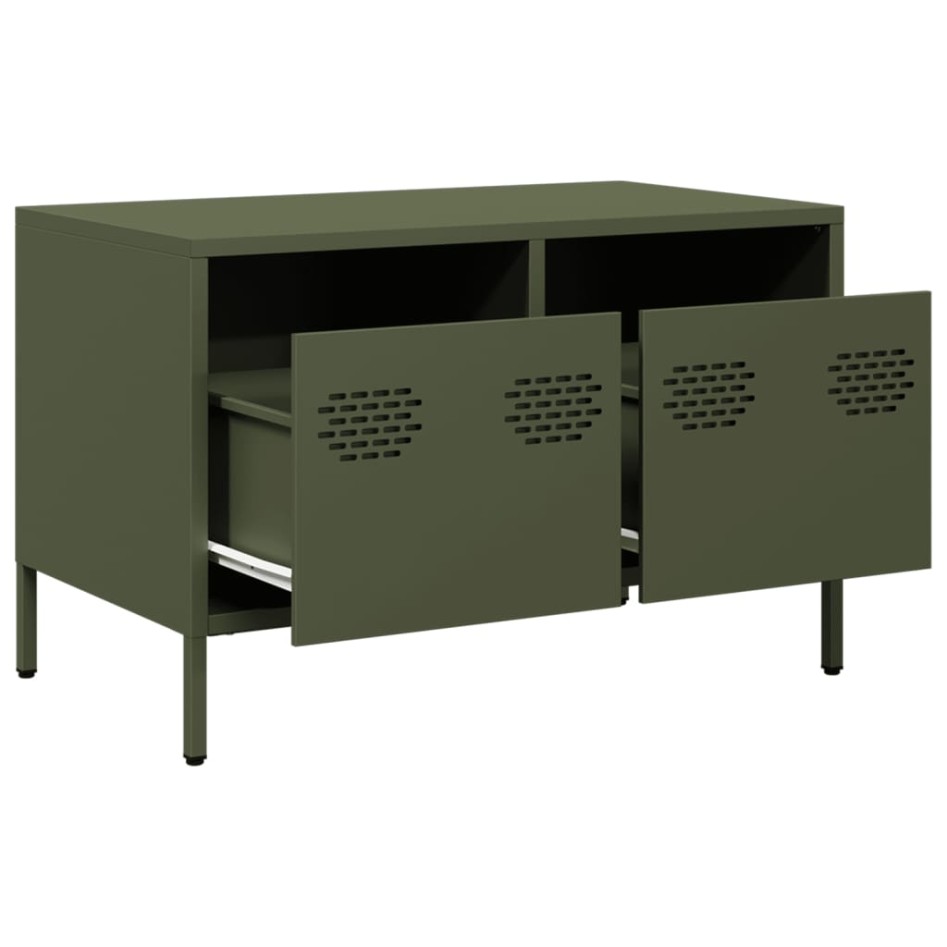 Mueble para TV acero laminado en frío verde oliva 68x39x43,5