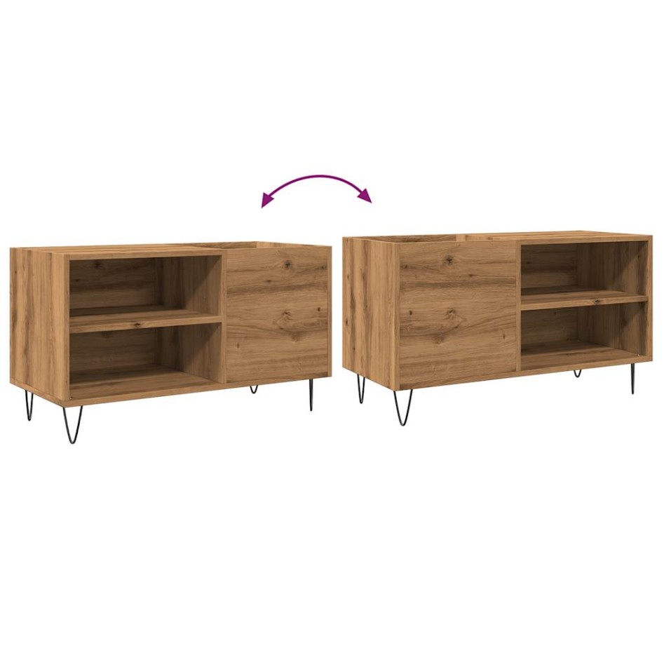 Mueble discos madera de ingeniería roble artisan 84,5x38x48