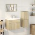 Set de muebles de baño 3 pzas madera contrachapada roble