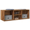 Banco zapatero de madera de ingeniería envejecida 105x35x35 cm