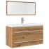 Juego de muebles baño 2 piezas madera ingeniería roble