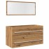 Juego de muebles baño 2 piezas madera ingeniería roble