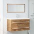 Juego de muebles baño 2 piezas madera ingeniería roble