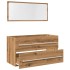 Juego de muebles baño 2 piezas madera ingeniería roble