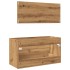 Juego de muebles baño 2 piezas madera ingeniería roble