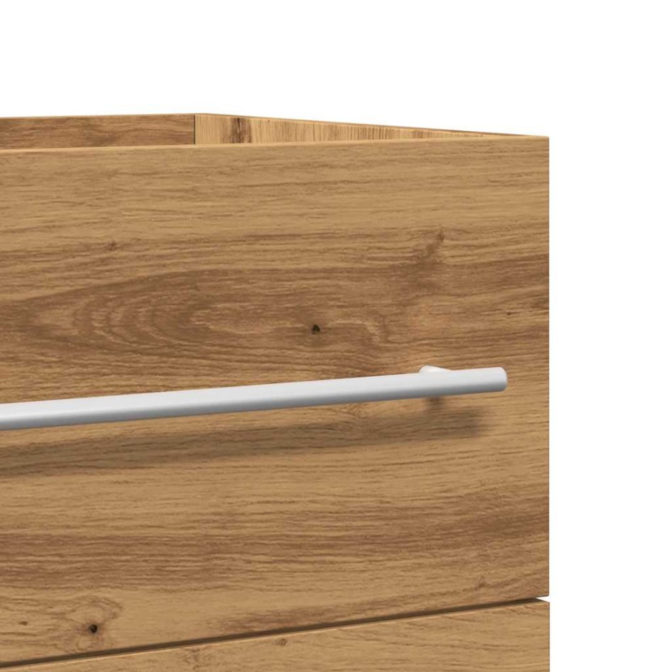 Juego de muebles baño 2 piezas madera ingeniería roble