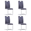Sillas de comedor voladizas 4 uds piel de ante artificial gris