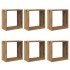 Estantes cubo de pared 6 uds madera roble artisan 30x15x30