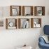 Estantes cubo de pared 6 uds madera roble artisan 30x15x30