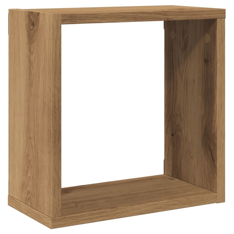 Estantes cubo de pared 6 uds madera roble artisan 30x15x30