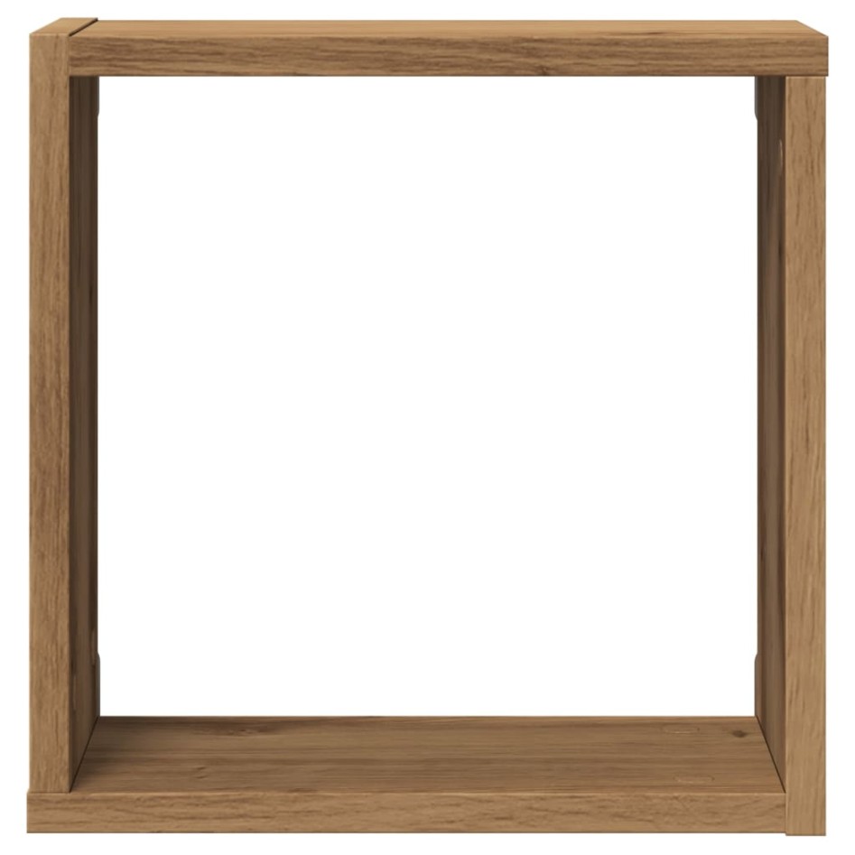 Estantes cubo de pared 6 uds madera roble artisan 30x15x30