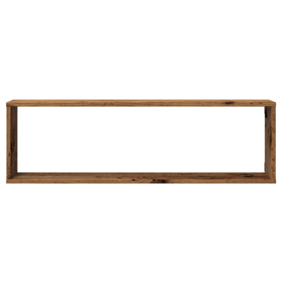 Estantes cubo de pared 4 uds madera envejecida 100x15x30