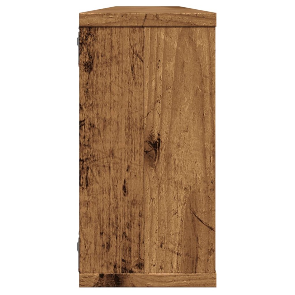 Estantes cubo de pared 4 uds madera envejecida 100x15x30