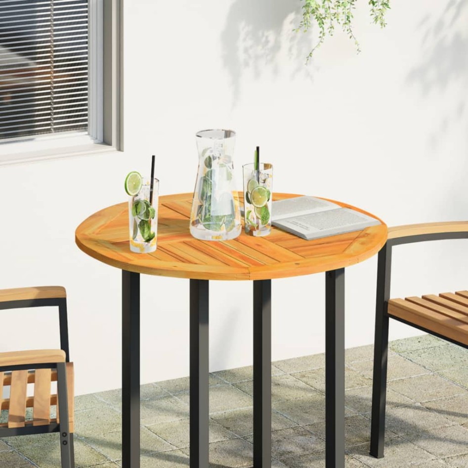 Tablero de mesa redondo madera maciza de acacia Ø80x2,2