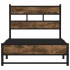 Estructura de cama sin colchón metal roble ahumado 90x200