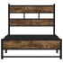 Estructura de cama sin colchón metal roble ahumado 100x200