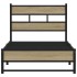 Estructura de cama sin colchón metal roble Sonoma 90x190
