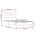 Estructura de cama sin colchón metal roble Sonoma 90x190