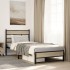 Estructura de cama sin colchón metal roble ahumado 100x190