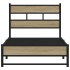 Estructura de cama sin colchón metal roble ahumado 100x190