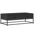 Mesa de centro de madera ingeniería y metal negro 100x50x35