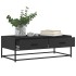 Mesa de centro de madera ingeniería y metal negro 100x50x35