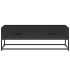 Mesa de centro de madera ingeniería y metal negro 100x50x35