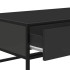 Mesa de centro de madera ingeniería y metal negro 100x50x35
