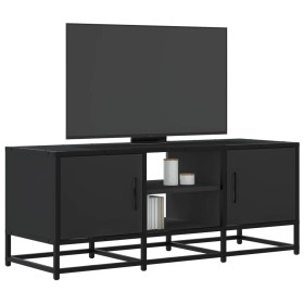 Mueble de TV madera de ingeniería y metal negro 100x35x41