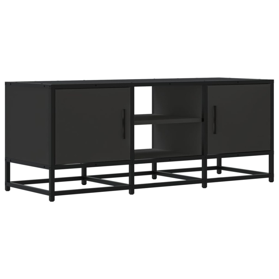 Mueble de TV madera de ingeniería y metal negro 100x35x41