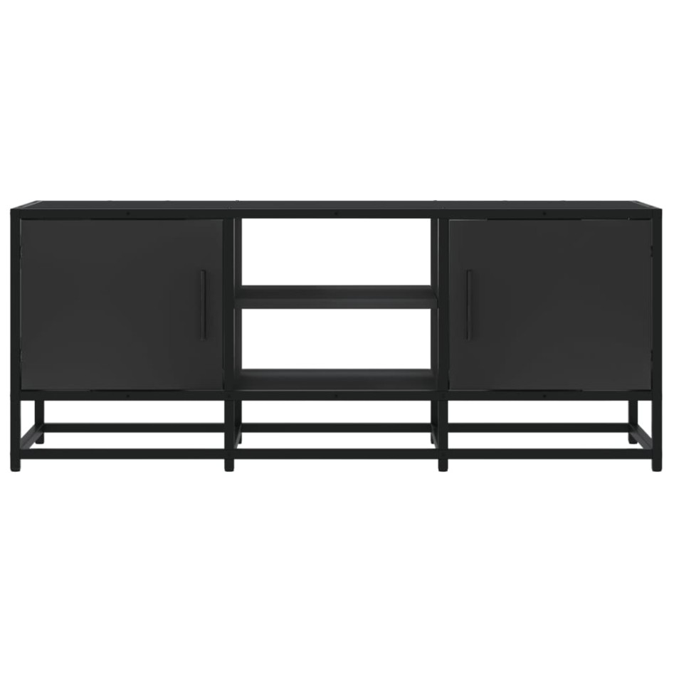 Mueble de TV madera de ingeniería y metal negro 100x35x41