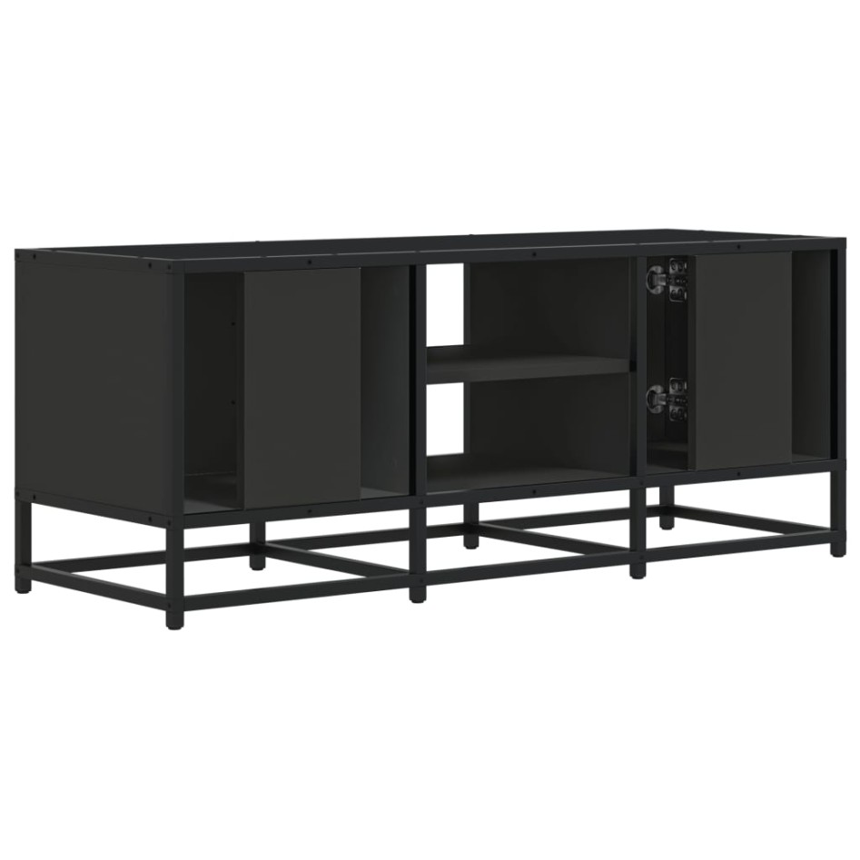 Mueble de TV madera de ingeniería y metal negro 100x35x41