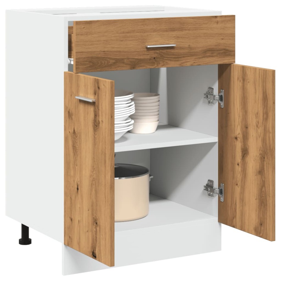 Armario inferior madera ingeniería roble artisan 60x46x81,5